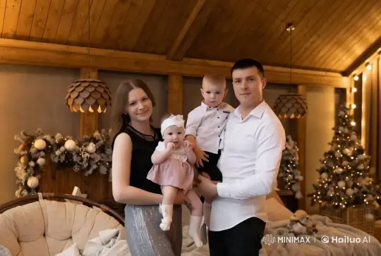 Cozy Family Gathering in a Festive Christmas Setting – AI Generated Video | Hailuo AI