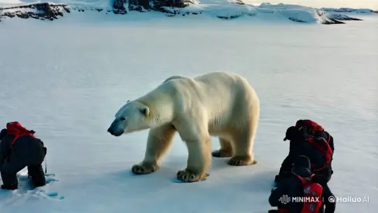 Polar Bear Rescue in Majestic Icelandic Winter Landscape – AI Generated Video | Hailuo AI