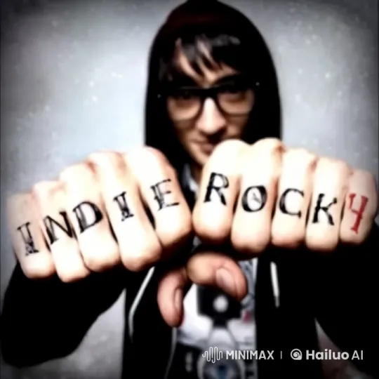 Man Punches Camera with 'INDIE ROCK4' Tattoo – AI Generated Video | Hailuo AI