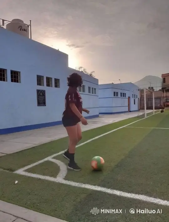 Evening Stroll on a Soccer Field with Graceful Walk – AI Generated Video | Hailuo AI