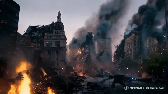 Dystopian Cityscape Overrun by Terrifying Creatures – AI Generated Video | Hailuo AI
