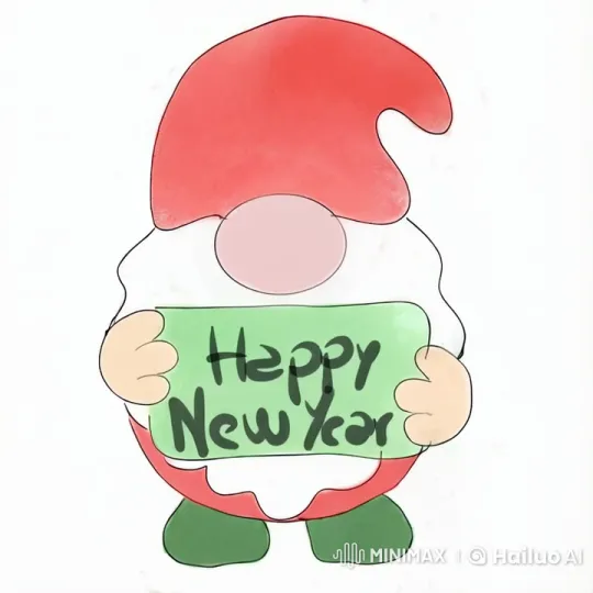 Cheerful Gnome Celebrates New Year with Festive Bounce – AI Generated Video | Hailuo AI