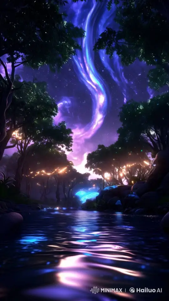 Mystical Forest Under Enchanted Starry Sky - Live2D Animation – AI Generated Video | Hailuo AI