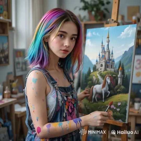 Girl's Art Comes to Life, Transporting Her into a Fairytale – AI Generated Video | Hailuo AI