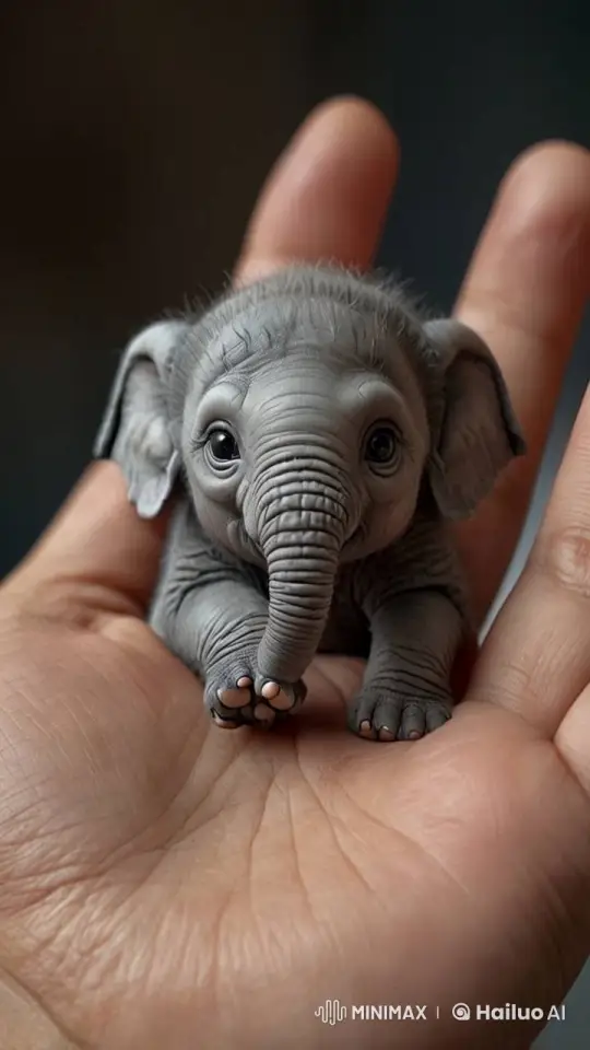 Child and Tiny Elephant Share Joyful Bond – AI Generated Video | Hailuo AI