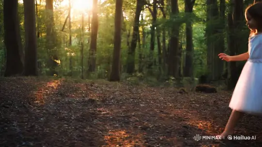 Girl Dances Gracefully in Golden Forest – AI Generated Video | Hailuo AI