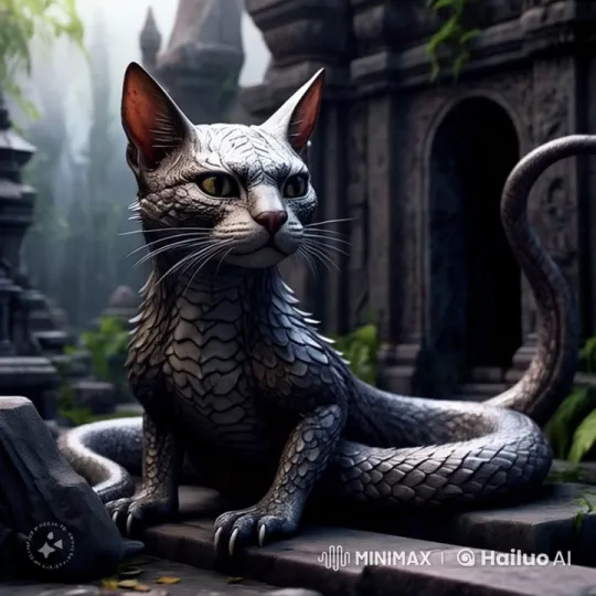 Ancient Ruin: Dragon-Cat Creature in Mystical Setting – AI Generated Video | Hailuo AI