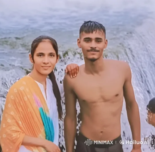 Young Couple Shares Intimate Kiss by Waterfall – AI Generated Video | Hailuo AI