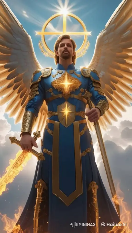 Majestic Angel with Swords in Celestial Live2D Animation – AI Generated Video | Hailuo AI