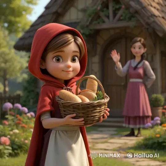 Little Red Riding Hood Begins Her Journey – AI Generated Video | Hailuo AI