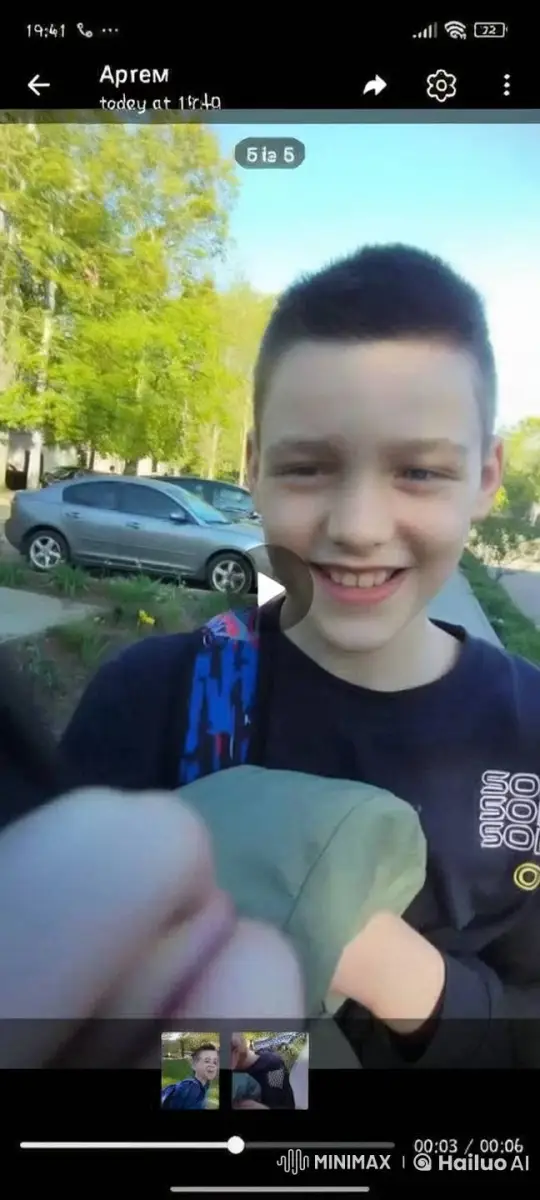 Boy Dancing Joyfully in Sunny Parked Car Background – AI Generated Video | Hailuo AI