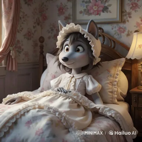 Cunning Wolf Impersonates Grandmother, Awaits Red Riding Hood – AI Generated Video | Hailuo AI
