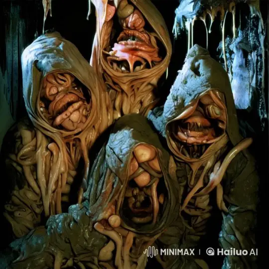 Eerie Hooded Figures in Disturbing, Gloomy Setting – AI Generated Video | Hailuo AI