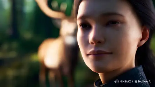Human-Stag Fusion: Aesthetic Harmony in Forest Setting – AI Generated Video | Hailuo AI