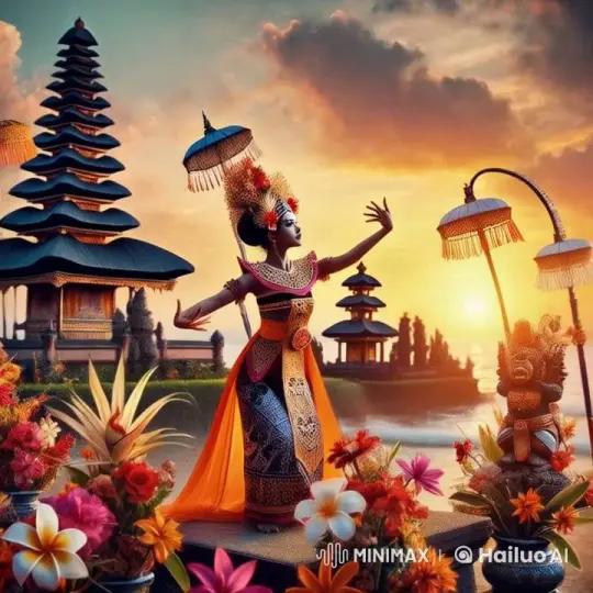 Graceful Traditional Dance in Ornate Attire at Temple – AI Generated Video | Hailuo AI
