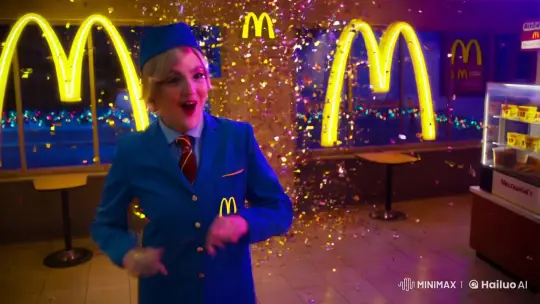 McDonald's Employee Celebrates New Year in Artistic Display – AI Generated Video | Hailuo AI