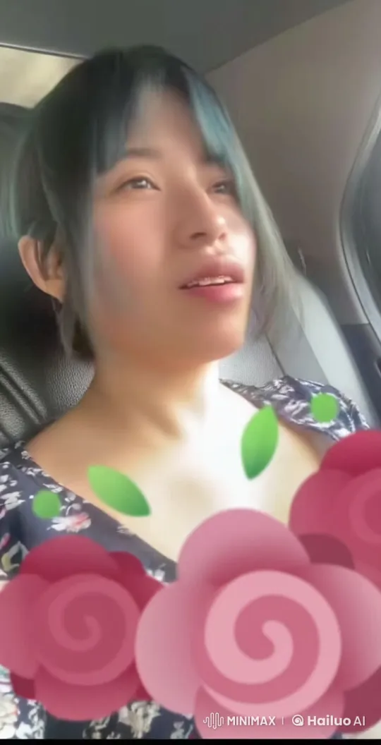 Woman Delighted by Animated Roses Turning Real in Car – AI Generated Video | Hailuo AI