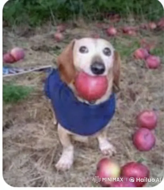 Shrek and Dog Playfully Face Off Over Apples – AI Generated Video | Hailuo AI