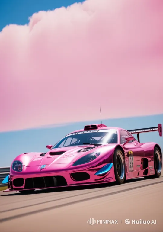 Stunning Pink Chrome Racecar on a High-Speed Journey – AI Generated Video | Hailuo AI