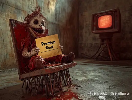 Tense Horror Scene in Dimly Lit Industrial Room – AI Generated Video | Hailuo AI