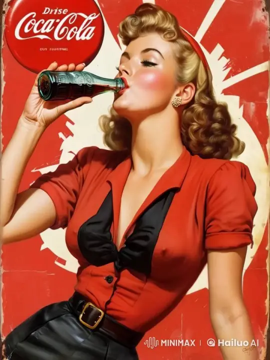 Retro Coca-Cola Advert Mocks Vintage Sipping Scene – AI Generated Video | Hailuo AI