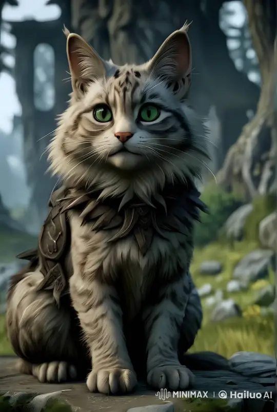 Live2D Skyrim Tale: A Tabby Cat's Curious Journey – AI Generated Video | Hailuo AI