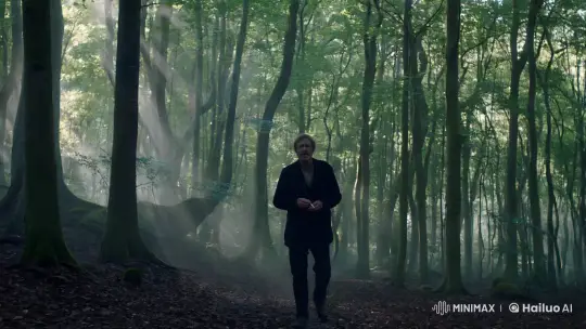 Sorrowful Man Wanders Through Enigmatic Forest – AI Generated Video | Hailuo AI
