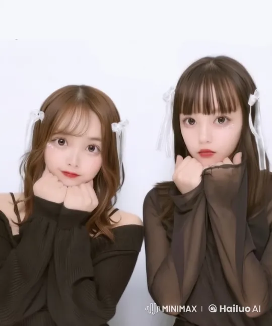 Affectionate Women Share a Gentle Kiss on Cheek – AI Generated Video | Hailuo AI