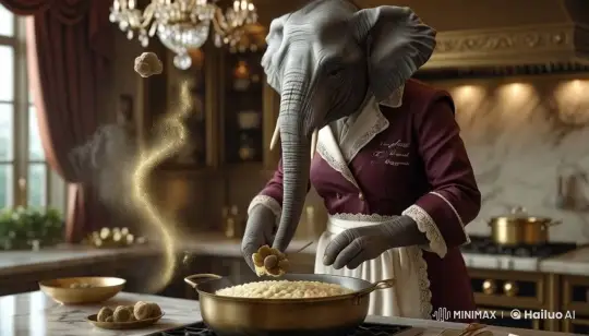 Anthropomorphic Chef Lucinda Prepares Truffle Risotto – AI Generated Video | Hailuo AI