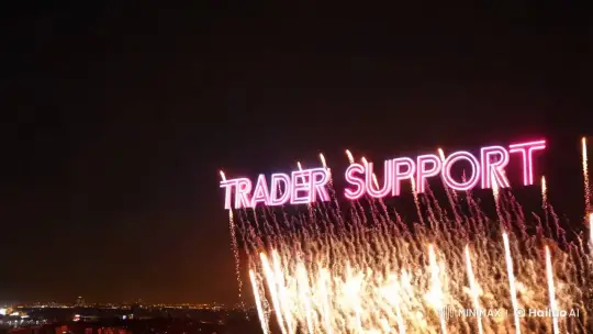 Fireworks Display: 'TRADER SUPPORT' and 'Happy New Year' – AI Generated Video | Hailuo AI