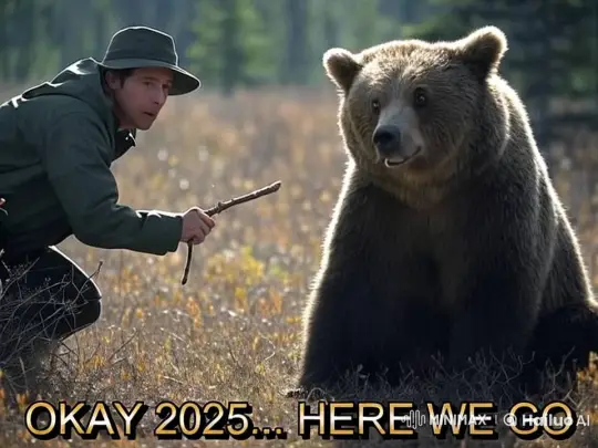 Man Gently Interacts with Curious Bear – AI Generated Video | Hailuo AI