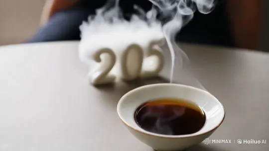 Steam Sculpture Forms '2025' in Minimalist Tea Cup Scene – AI Generated Video | Hailuo AI