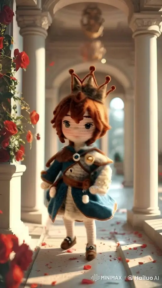 Fluffy Doll Prince's Quest for Happiness in Fantasy World – AI Generated Video | Hailuo AI