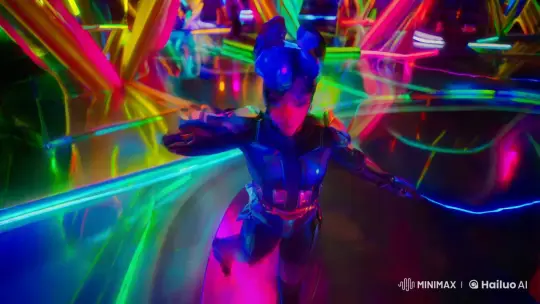Sigma's Rizzing: Futuristic Flirtation in Neon Nightclub – AI Generated Video | Hailuo AI