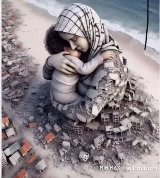 Resilient Embrace Amidst War's Aftermath – AI Generated Video | Hailuo AI