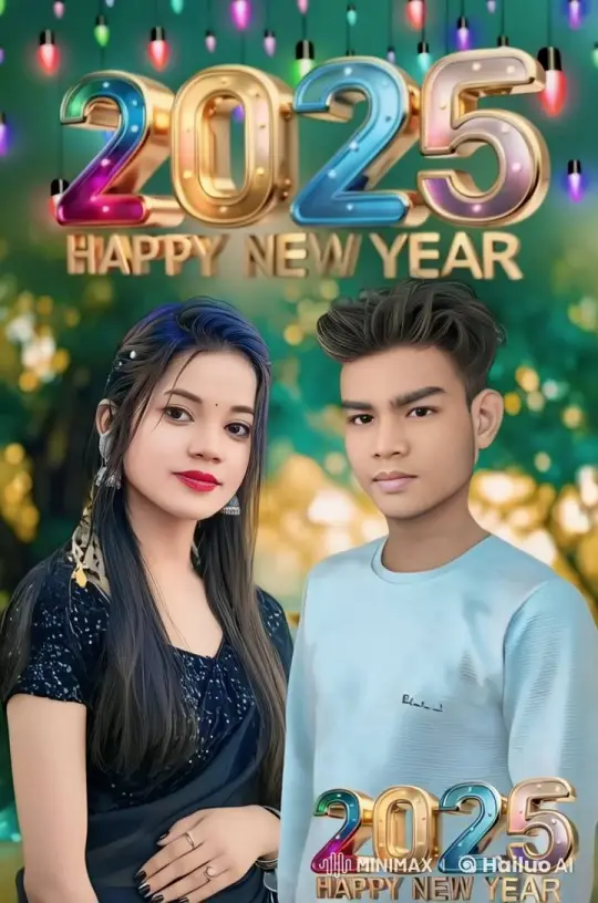 Joyous New Year 2025 Celebration with Loving Couple – AI Generated Video | Hailuo AI