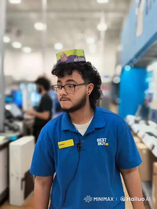 Best Buy Employee Xander Struggles in Bloody Nightmare – AI Generated Video | Hailuo AI