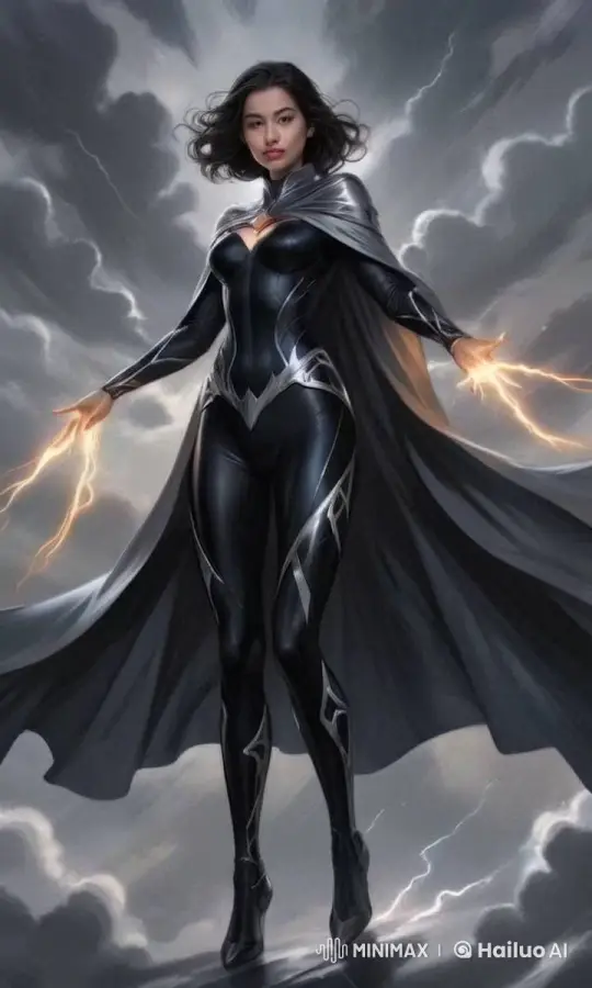 Superhero Dominates Storm with Lightning and Flight – AI Generated Video | Hailuo AI
