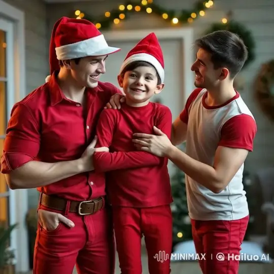 Christmas Elf Brothers Frolic in Festive Backyard Snow – AI Generated Video | Hailuo AI