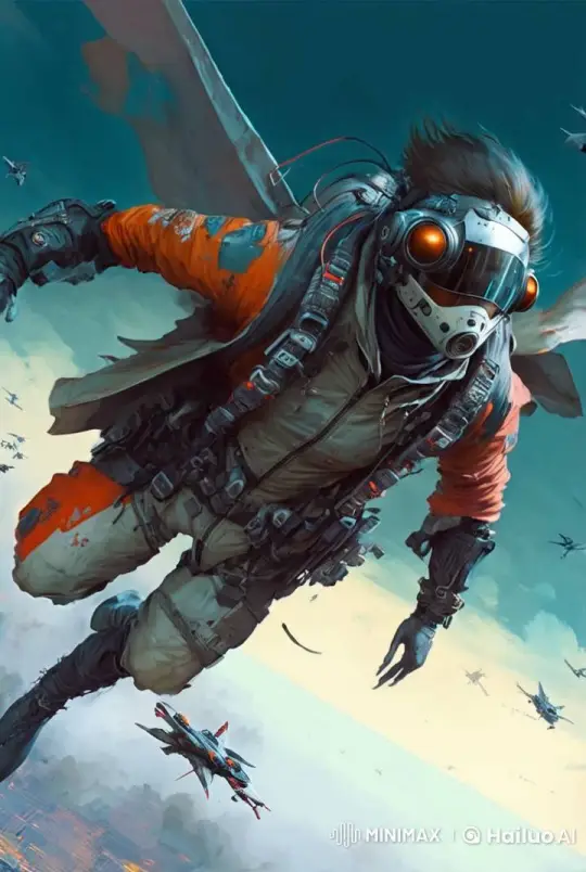 Jetpack Hero Engages in High-Speed Aerial Battle – AI Generated Video | Hailuo AI
