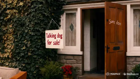 Quaint House with a Talking Dog: Aesthetic Tale – AI Generated Video | Hailuo AI