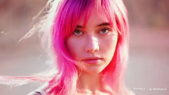 Vibrant Woman in Cinematic 4K Dream Sequence – AI Generated Video | Hailuo AI