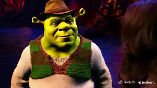 Shrek in Freddy Krueger Costume: Aesthetic Horror Scene – AI Generated Video | Hailuo AI