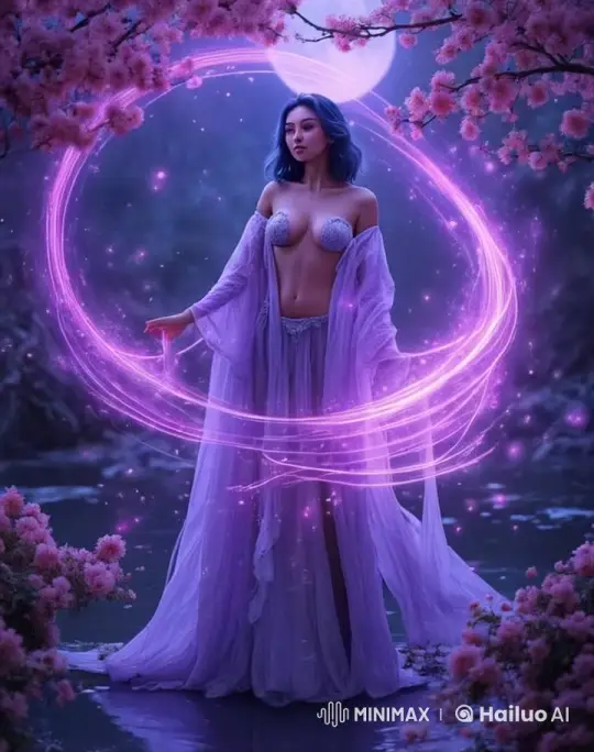Enchanted Moonlit Forest with Mystical Woman – AI Generated Video | Hailuo AI
