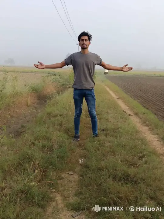 Bodybuilder Showcases Physique in Rural Field with Lamborghini – AI Generated Video | Hailuo AI