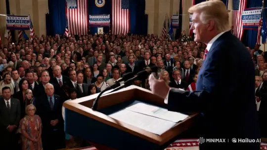 Presidential Candidate's Rally Interrupted by Sudden Chaos – AI Generated Video | Hailuo AI