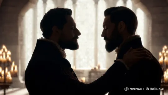 Intimate Embrace in Artful Blur with Candlelit Serenity – AI Generated Video | Hailuo AI