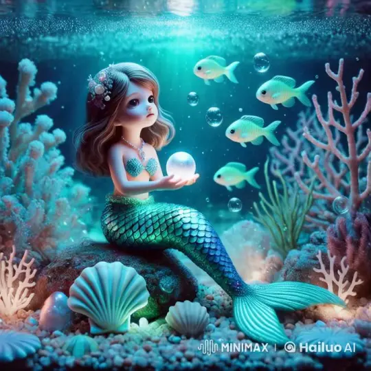 Enchanted Underwater Scene with a Luminous Mermaid – AI Generated Video | Hailuo AI