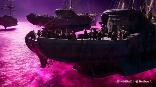 Surreal Alien Landscape: Space Pirates at Night – AI Generated Video | Hailuo AI