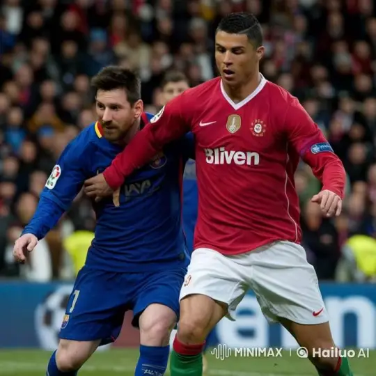 Messi and Ronaldo's Intense Rivalry on the Football Field – AI Generated Video | Hailuo AI